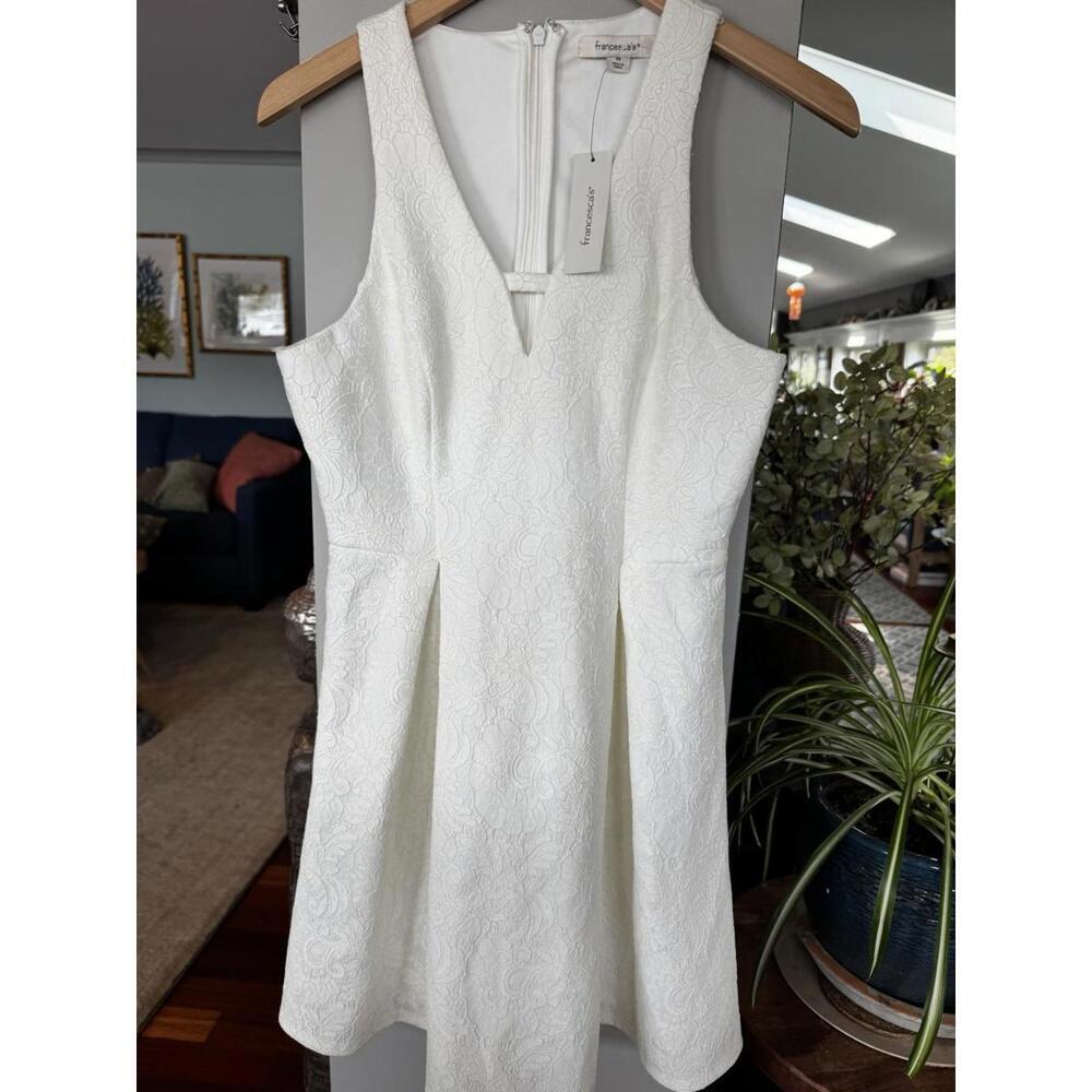 NWT Francesca's White jaquard Sz Med Communion Flower Girl Bridal‎ Party